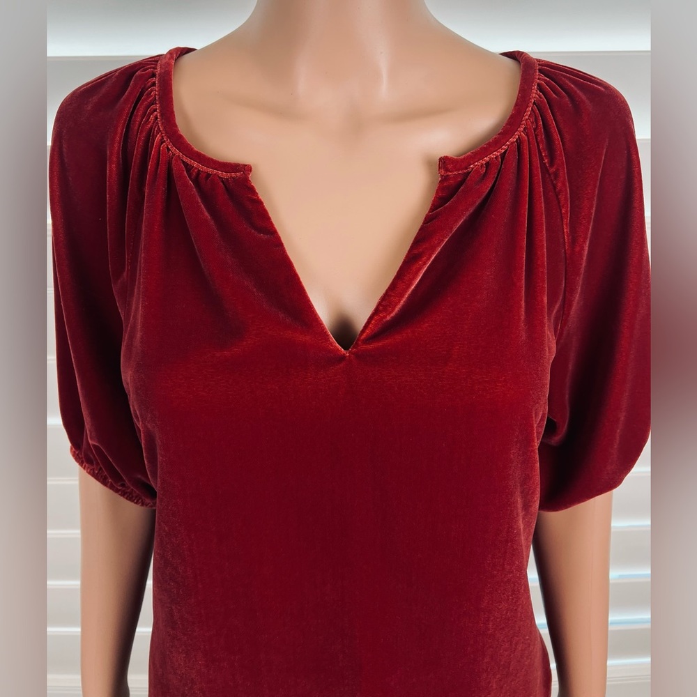 Terracotta/Rust Velour Velveteen Oversized Tunic Top Sz S by Old Navy - Picture 3 of 7